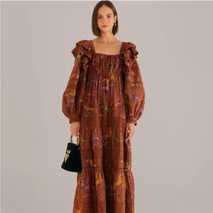 FARM Rio Dotted Horse Maxi Dress. Size S